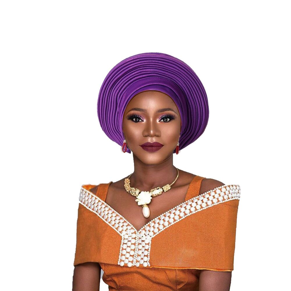 7190 Nigeria Head Ties Wedding Party Headgear Elegant African Headtie